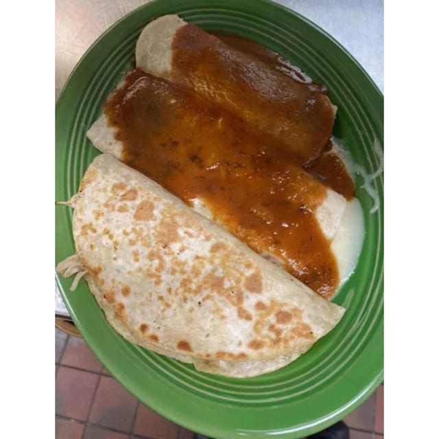 12. One Beef Burrito, One Beef Enchilada & One Beef Or Chicken Quesadilla.
