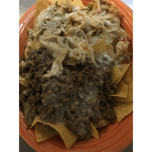 Beef & Chicken Nachos.