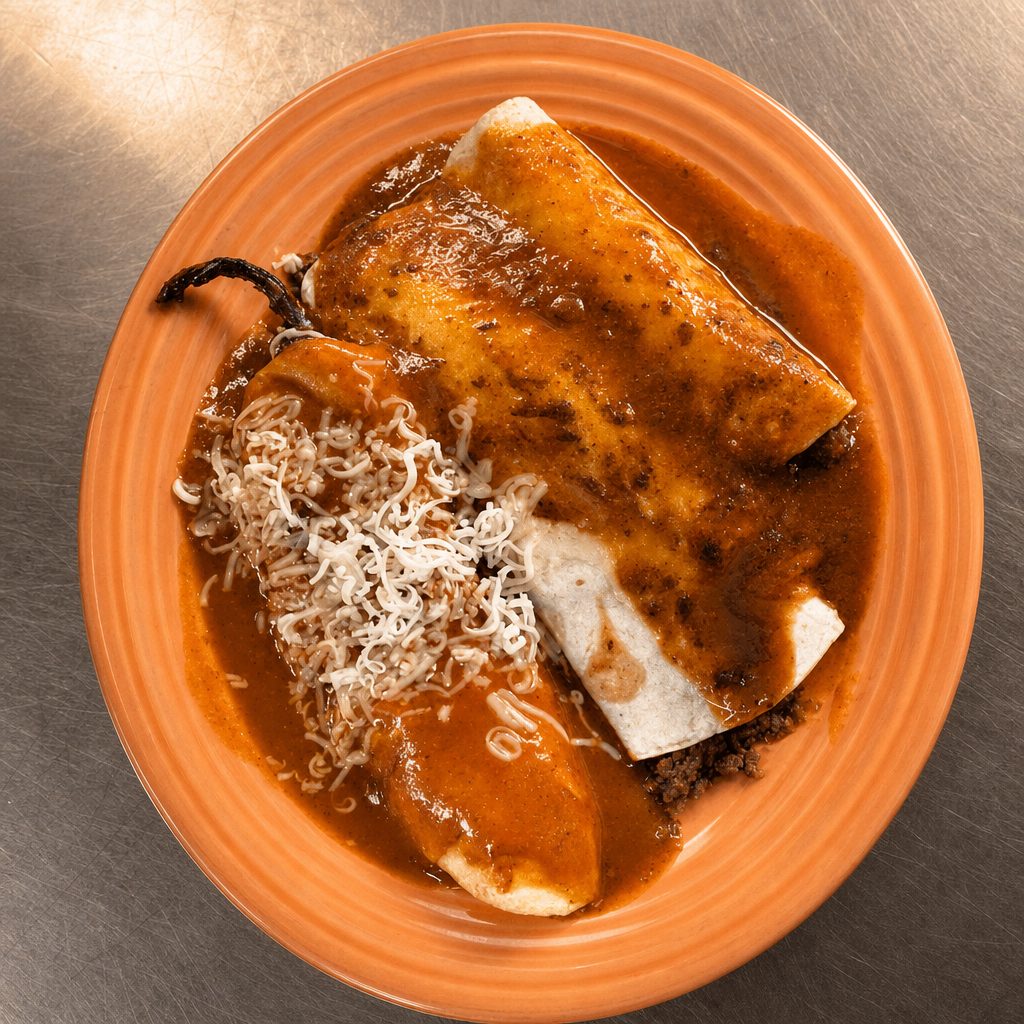 10. One Beef Burrito, One Beef Enchilada & One Anaheim Pepper.